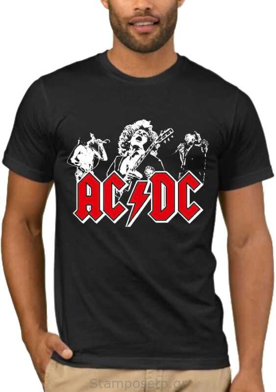 Μπλούζα με μεταξοτυπία AC/DC Back In Black