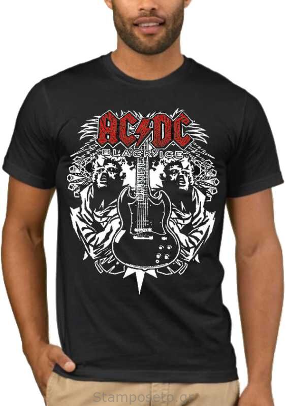 Μπλούζα με στάμπα AC/DC Black Ice