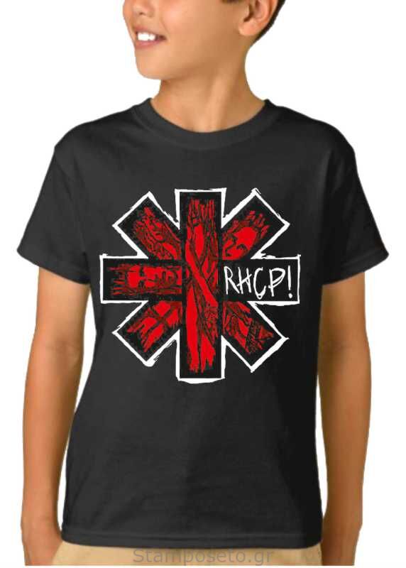 Παιδικό μπλουζάκι με μεταξοτυπία Red Hot Chili Peppers RHCP
