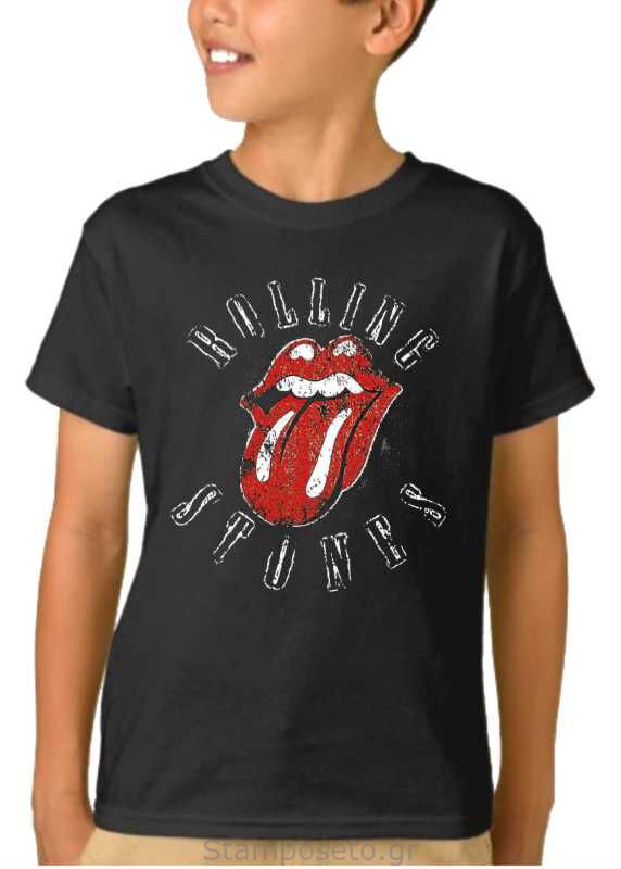 Παιδικό μπλουζάκι με μεταξοτυπία Rolling Stones Tongue