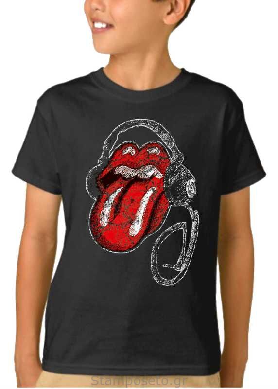 Παιδικό μπλουζάκι με μεταξοτυπία Rolling Stones Headphones T Shirt