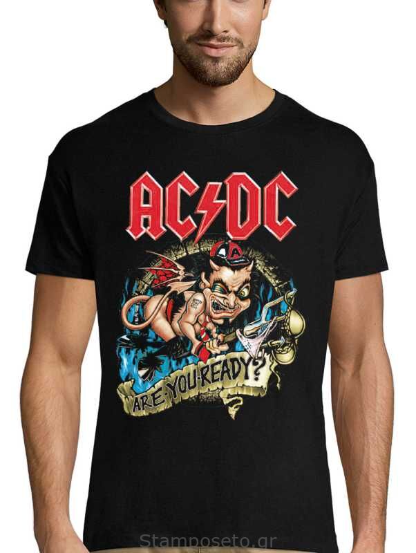 Μπλούζα με μεταξοτυπία AC/DC Are You Ready Born To Raise Hell Tour Shirt