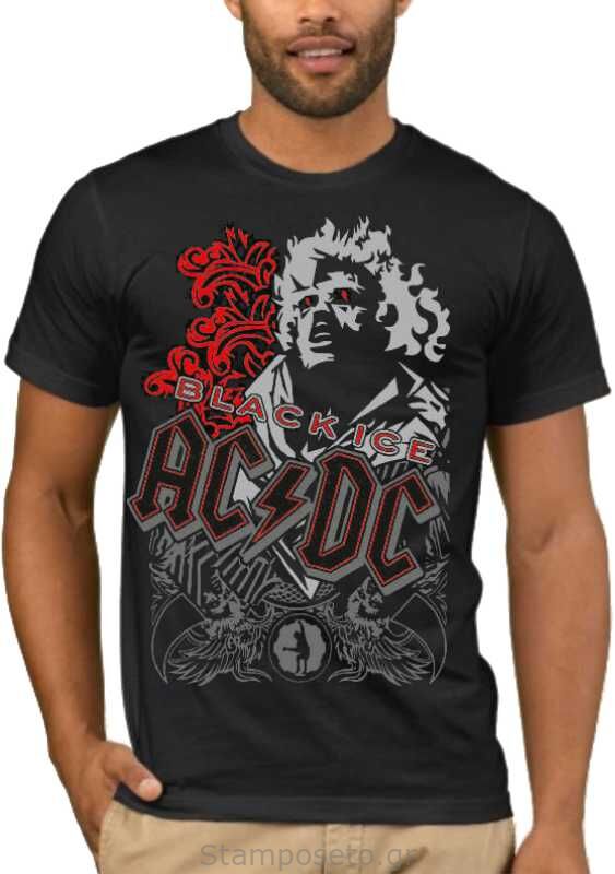 Μπλούζα με μεταξοτυπία AC/DC Black Ice