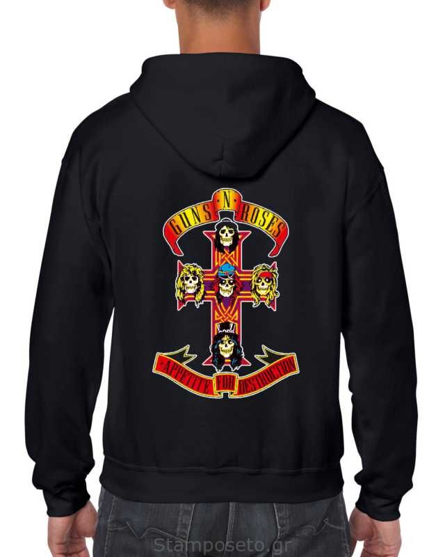 Μπλούζα με μεταξοτυπία Guns n Roses Appetite For Destruction