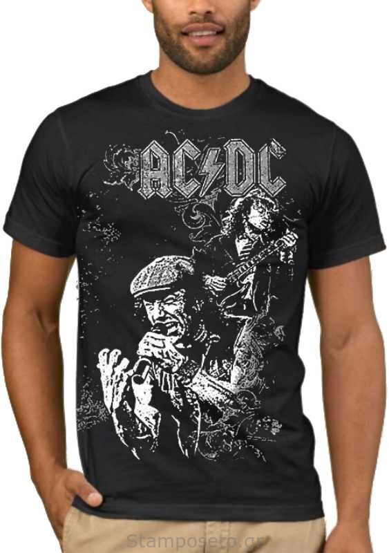 Μπλούζα με μεταξοτυπία AC/DC Angus Young, Brian Johnson