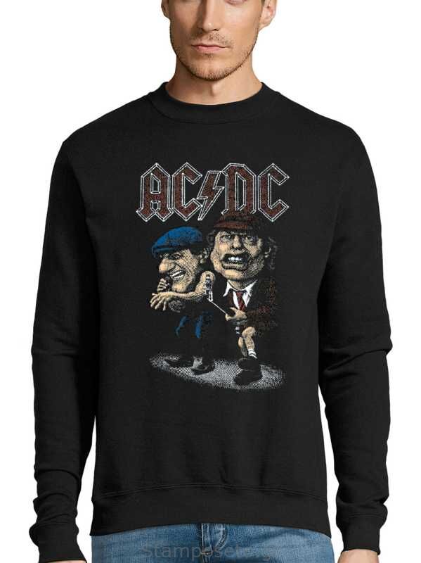 Μπλούζα με μεταξοτυπία AC/DC Cartoon Angus Young Brian Johnson