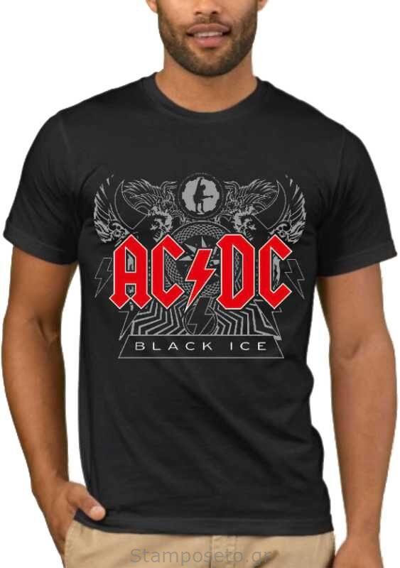 Μπλούζα με μεταξοτυπία AC/DC Black Ice