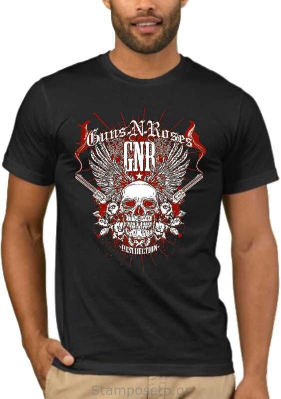Μπλούζα με μεταξοτυπία Guns n Roses Destruction