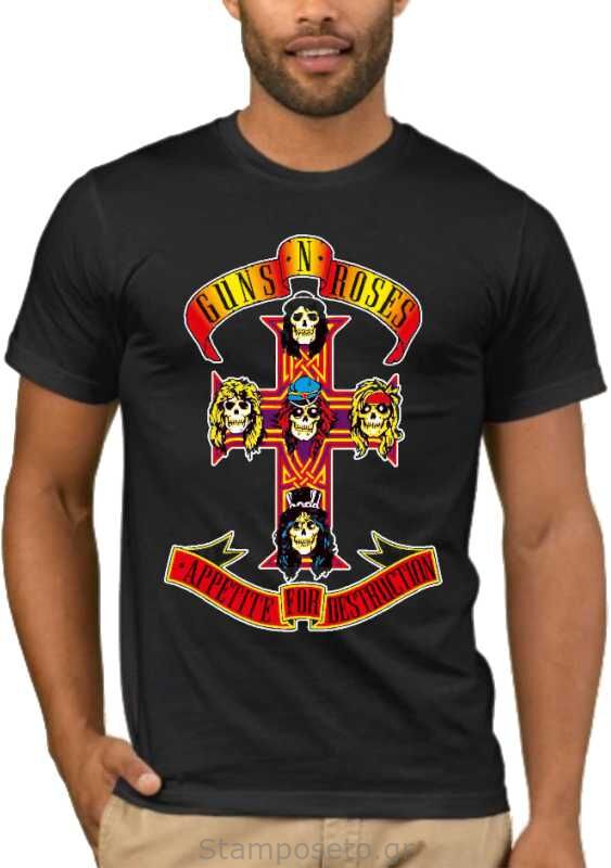 Μπλούζα με μεταξοτυπία Guns n Roses Appetite For Destruction