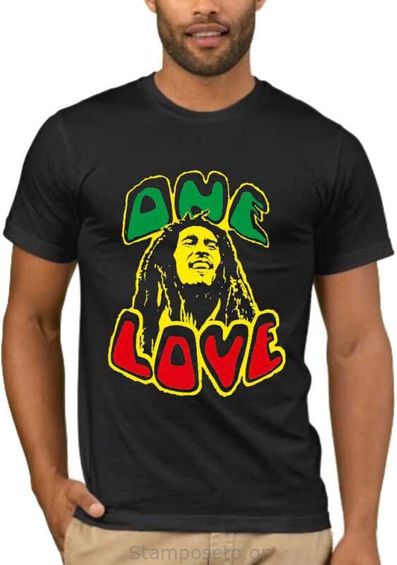 Μπλούζα με μεταξοτυπία Bob Marley One Love