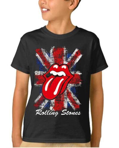 Παιδικό μπλουζάκι με μεταξοτυπία Rolling Stones UK Flag Tongue