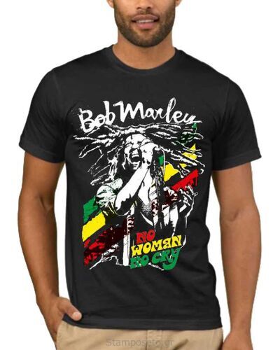 Μπλούζα με στάμπα Bob Marley No Woman No Cry