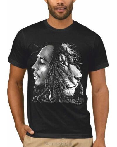 Μπλούζα με στάμπα Bob Marley Lion Rasta