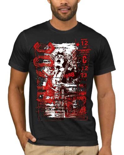 Μπλούζα με μεταξοτυπία AC/DC Angus Young Guitar