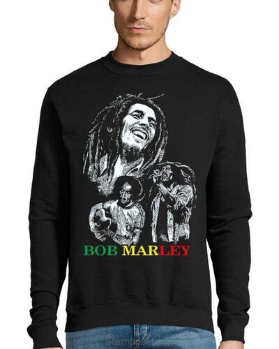 Μπλούζα με μεταξοτυπία σε μαύρο φούτερ Bob Marley Reggae Creator
